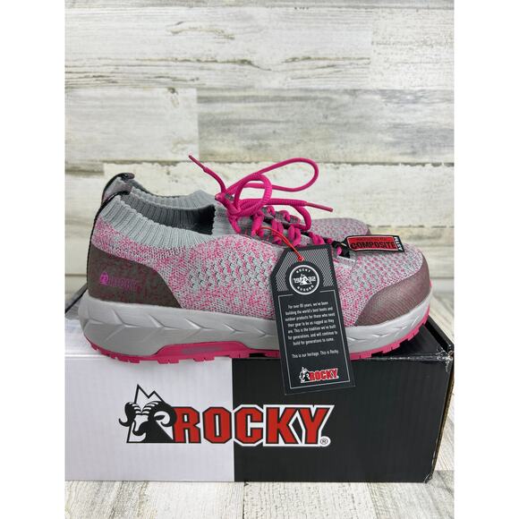 Rocky womens 9.5 pink workknit lx composite toe work shoe sneaker new - Picture 4 of 9